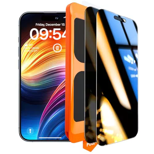 TOCOL Panzerglas Sichtschutz für iPhone 15 – 9H Härte, Anti-Fingerabdruck, Blasenfrei