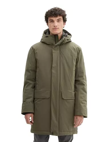 TOM TAILOR Denim Herren Technical Wintermantel mit Kapuze