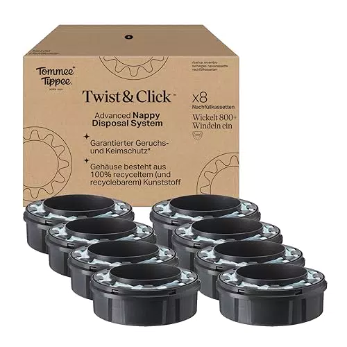 Tommee Tippee Twist & Click Windelbehälter mit Nachfüllkassetten für einfaches Nachfüllen