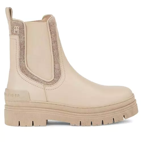 Tommy Hilfiger Damen Chelsea Boots aus Merinowolle