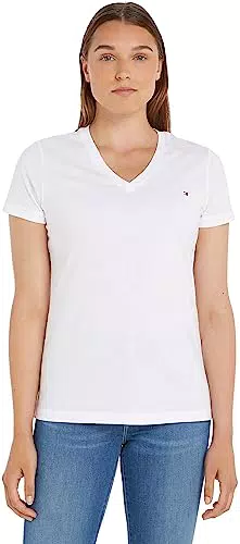 Tommy Hilfiger Heritage V-Neck Tee Kurzarm Damen Strickoberteile