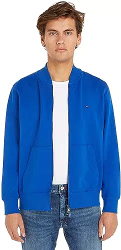Tommy Hilfiger Herren Cardigan mit Baseballkragen und Reißverschluss