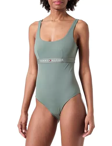 Tommy Hilfiger Reguläre Damen One Piece in Stonewash Green