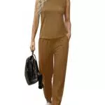 Totatuit Damen Tracksuit Rundhalsausschnitt Loungewear Jogger Outfit