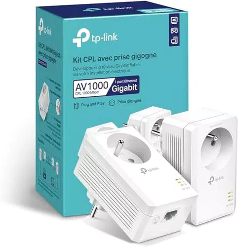 TP-Link TL-PA7017P KIT – 1000 Mbps Powerline Adapter mit integrierter Steckdose