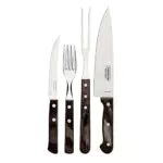 Tramontina Grillbesteck Set aus Edelstahl mit Steakbesteck und Tranchiermesser