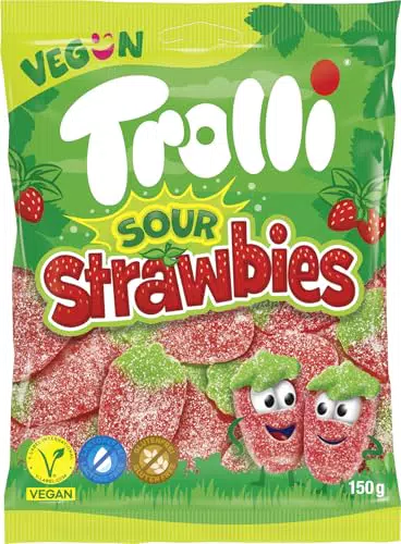 Trolli Sour Strawbies - Fruchtige Gummibärchen für süße Momente