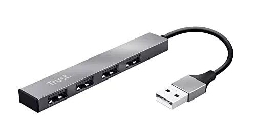 Trust Halyx Mini USB Hub 2.0 - Kompakter USB-A Adapter für PC und Laptop