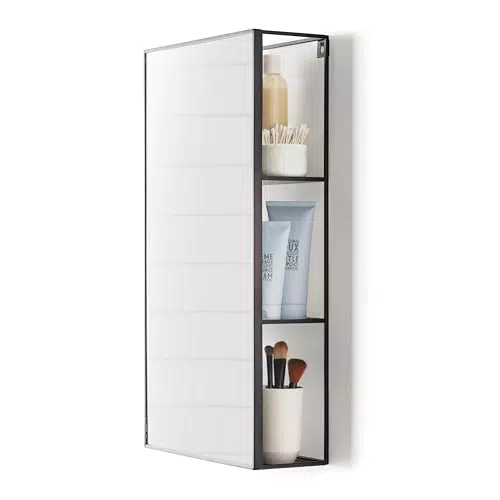 Umbra CUBIKO Wandspiegel mit Ablage aus Metall - 61 x 31 x 13 cm