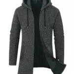 UMIPUBO Herren Strickjacke Hoodie mit Reißverschluss für Herbst und Winter