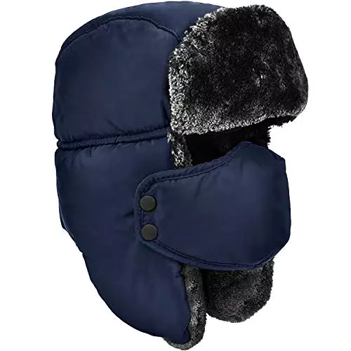 Unisex Wintermütze mit Ohrenschützern – Trappermütze aus Kunstfell für Outdoor-Aktivitäten