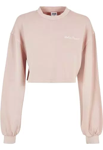 Urban Classics Damen TB5461 Cropped Sweatshirt mit kleiner Stickerei