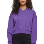 Urban Classics Damen Cropped V-Neck Sweatshirt TB6090