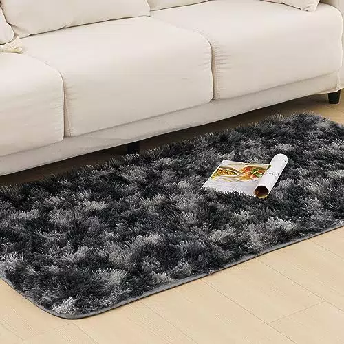 Vamcheer Hochflor Wohnzimmerteppich - Waschbarer Shaggy Teppich für Fußbodenheizung