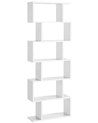 VASAGLE Bücherregal LBC61WT, modernes Standregal für Wohnzimmer und Büro