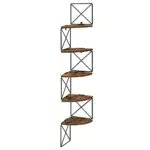 VASAGLE Eckregal mit Zickzack-Design, 5 Ebenen für Schlafzimmer und Wohnzimmer