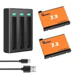 Vemico 360 X3 Akku Ladegerät mit Typ-C und Micro-USB für One X3 Kamera