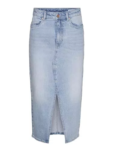 Vero Moda Damen Jeansrock mit hoher Taille und langer Länge
