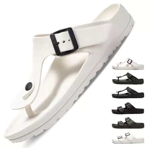 VEXITO Zehentrenner Damen Herren Flip Flops Sandalen Wasserfest Badeschuhe
