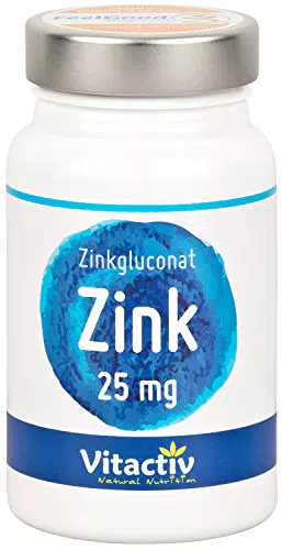 Vitactiv Zink 25 mg - Hochdosiert für Immunsystem, Haut, Haare und Nägel