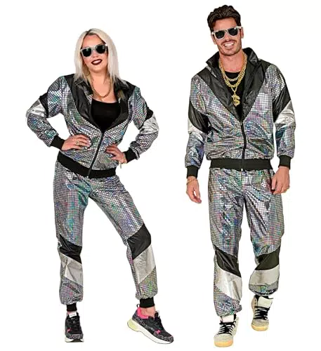 WIDMANN Milano Kostüm Trainingsanzug 80er Jahre Disco Bad Taste Outfit