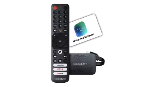 waipu.tv 4K Stick mit 12 Monaten Perfect Plus – Fernsehen über WLAN, HDMI, HDR