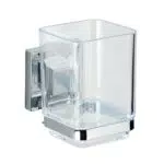 WENKO Vacuum-Loc Zahnputzbecher Quadro aus Edelstahl