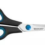 Westcott E-30282 Schere Easy Grip für Linkshänder, rostfrei, gerade, asymmetrisch