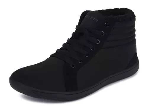 WHITIN Winter Barfußschuhe Herren Gefütterte Winterstiefel Wasserabweisend