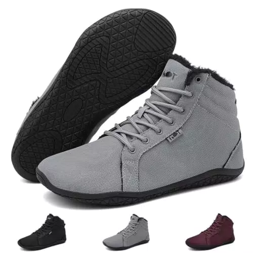 Wizshoe Barfußschuhe Herren Damen Winterschuhe Warm Gefüttert Minimalist