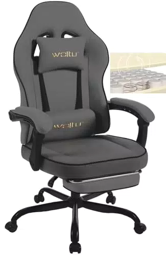 WOLTU Gaming Stuhl mit ergonomischem Design, Kopf- und Lendenkissen, GS10gr