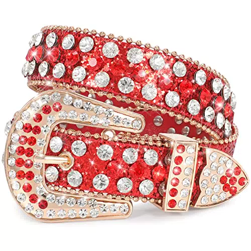 XZQTIVE Kinder Gürtel Glitzer Strass Western Cowboy Cowgirl Bling Gürtel