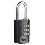 Yale YE3CB Aluminium Kombination Vorhängeschloss 20mm mit Stahlbügel