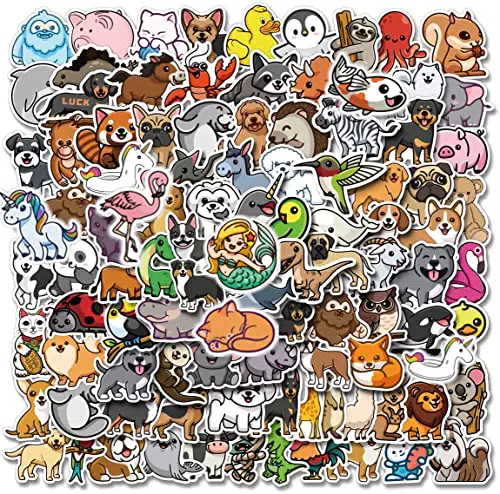 Yeahbo Kawaii Tier Sticker Set für Mädchen – Aufkleber für Laptop, Skateboard und mehr