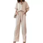YOMORIO Damen Zweiteiler Elegant Sommer Freizeitanzug Loungewear Streetwear