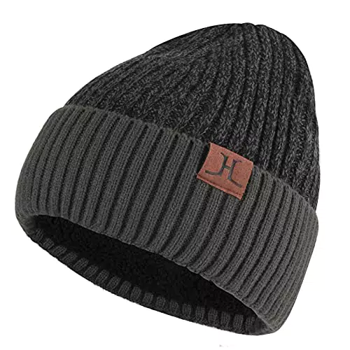 ZASFOU Winter Strickmütze Unisex mit Fleece gefüttert – Warme Slouchy Mütze
