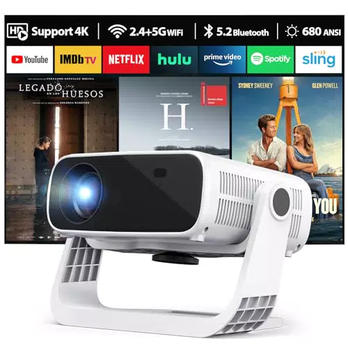 ZDK 2025 Smart Beamer mit Full HD 1080P, WiFi 6, Bluetooth und Trapezkorrektur