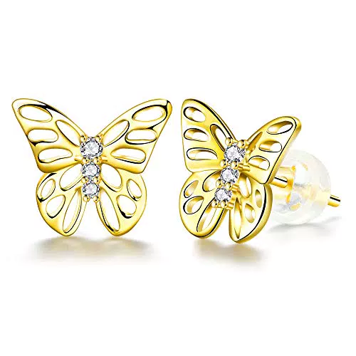 ZENI Ohrringe Silber 925 Schmetterling Ohrstecker für Damen und Mädchen