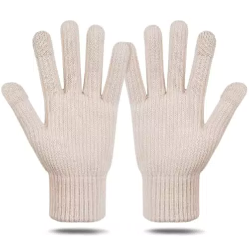 ZEROFAFA Damen Winterhandschuhe Touchscreen Thermo Fleece Strickhandschuhe