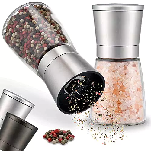 ZOLMER Gewürzmühle 2er Set mit verstellbarem Keramikmahlwerk - Edle Salzmühle & Pfeffermühle aus hochwertigem Edelstahl - Auch als Chilimühle