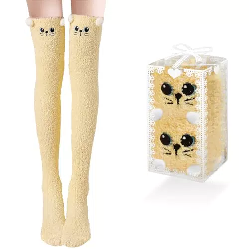 Kuschelsocken Damen - Overknee Kniestrümpfe für den Winter in Geschenkbox