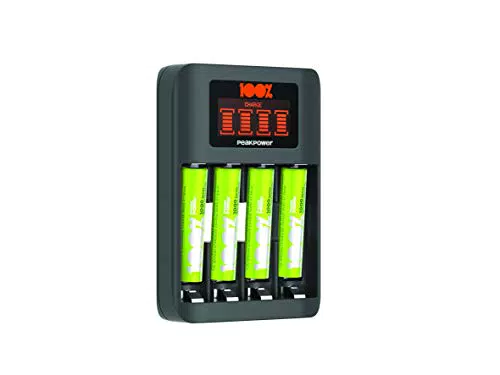 PeakPower Premium Schnellladegerät für NiMH Batterien mit LC-Display