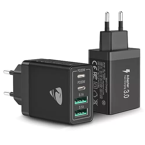 Anker USB C Ladegerät 40W PD 3.0, 4-Port Adapter für iPhone und Samsung Handys