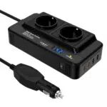 200W Auto Spannungswandler Wechselrichter DC 12V auf AC 230V mit 2 Steckdosen und 4 USB Ports