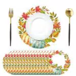 Ahornblätter Tischsets rund für Küche, Restaurant und Feiern, Ø 35 cm