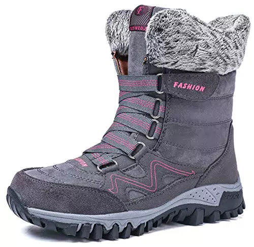 AARDIMI Winterschuhe Damen Wasserdicht Gefüttert für Outdoor Trekking