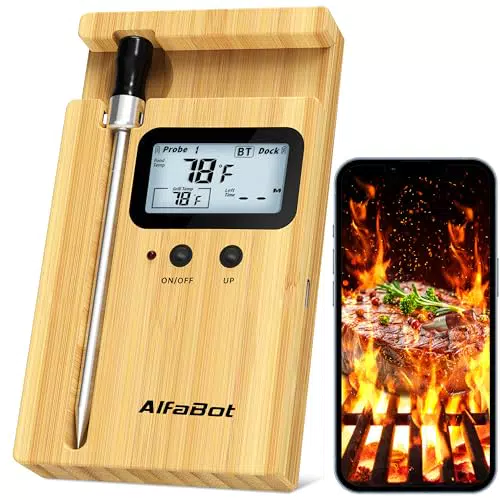 AlfaBot K2 Bluetooth Fleischthermometer – Kabellos Grill- und Bratenthermometer