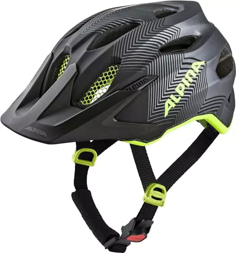 Alpina Carapax JR. - Leichter und robuster Fahrradhelm mit Fliegennetz und LED-Licht