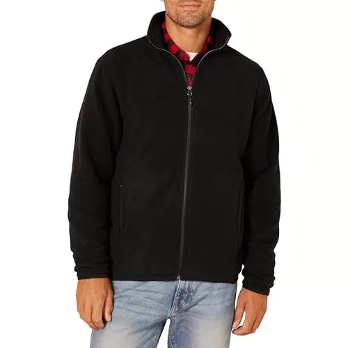Amazon Essentials Herren Fleecejacke mit durchgehendem Reißverschluss