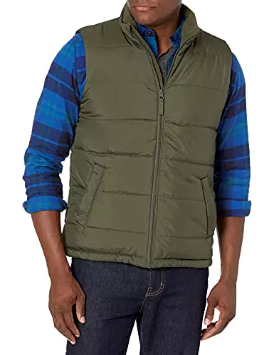 Amazon Essentials Herren Mittelschwere Pufferweste, Schwarz